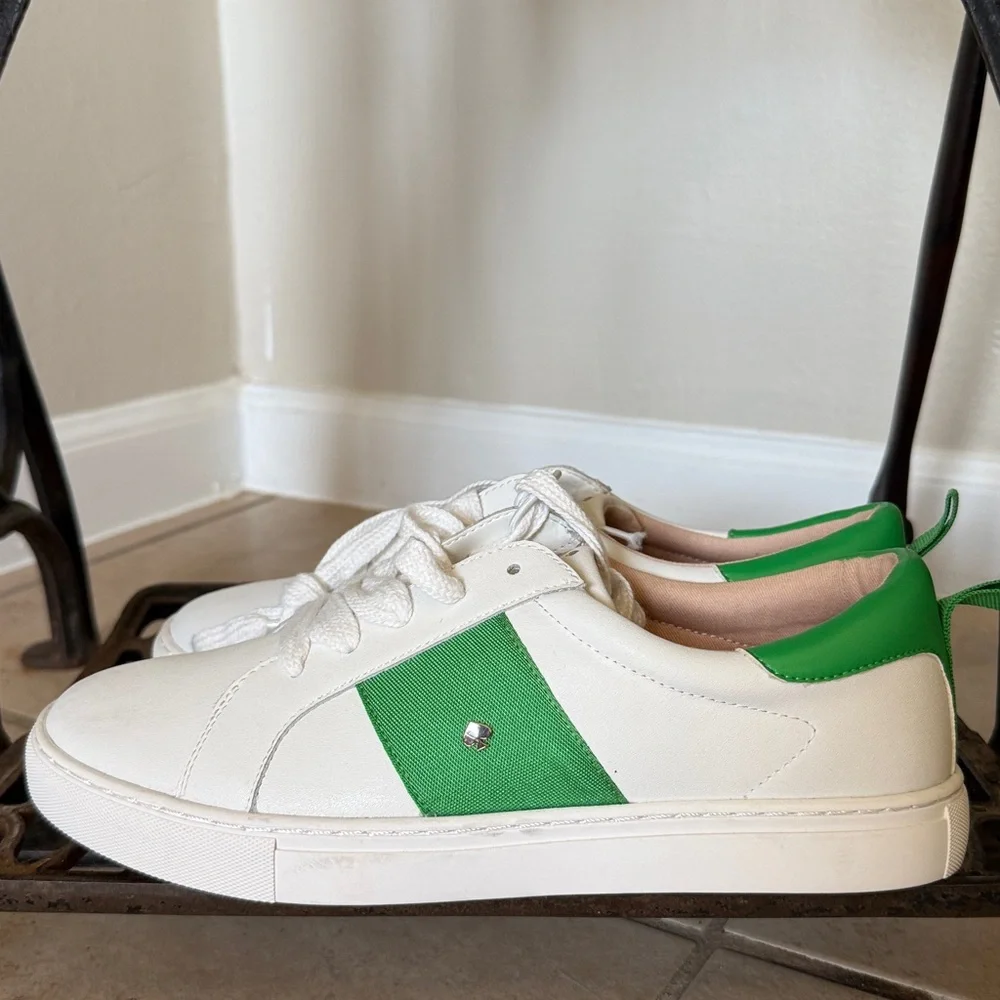Kate Spade New York Adorn White and Green Casual Sneakers New Size 9.5 - Picture 3 of 5
